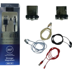 CABLE DE DATOS V8 + TIPO "C" MAGNETICO 360