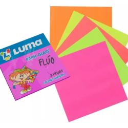 PAPEL GLASÉ LUMA - FLÚO SOBRE X 10